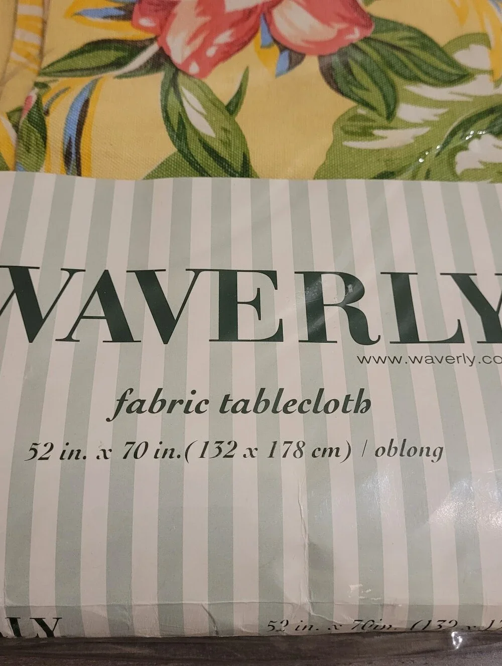Waverly Oblong Floral Fabric Tablecloth 52x70